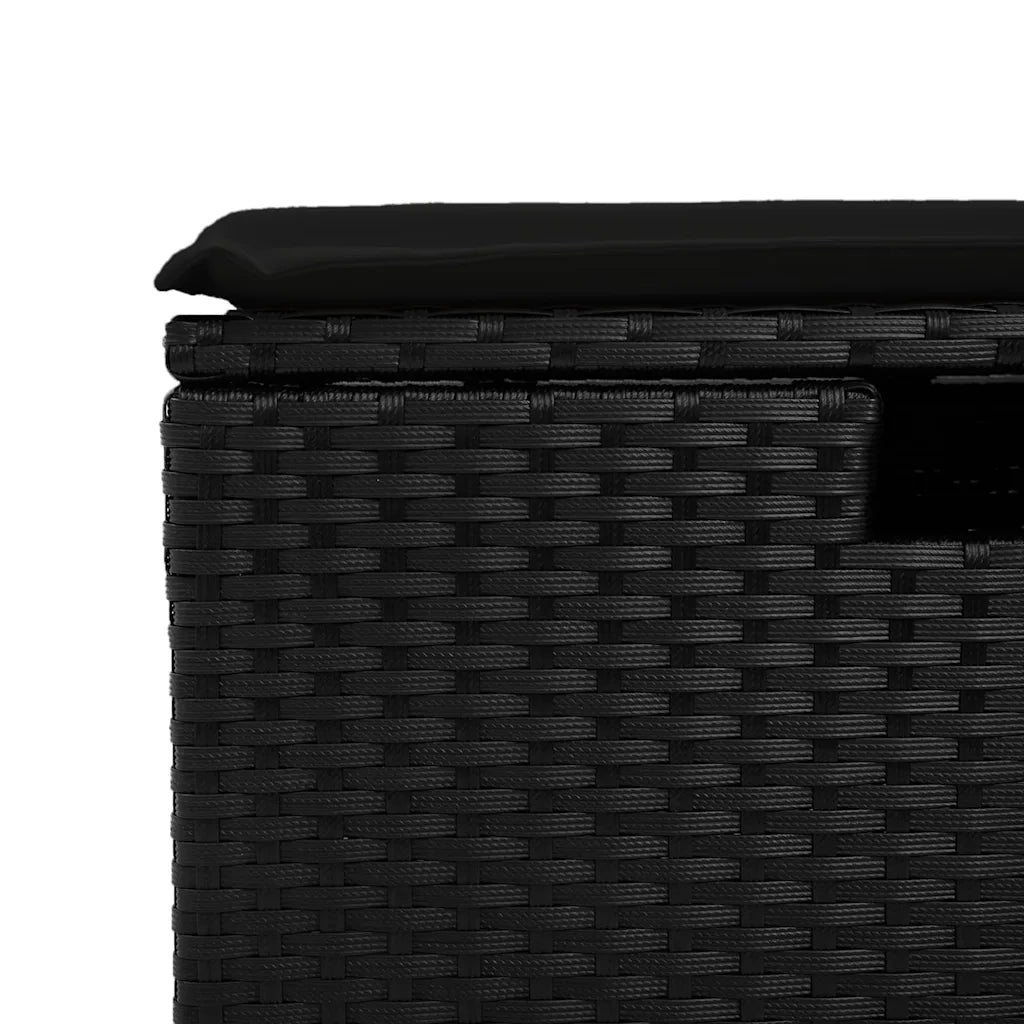 Set Divani da Giardino 4 pz | Set Salotto da Giardino con Cuscini Nero in Polyrattan
