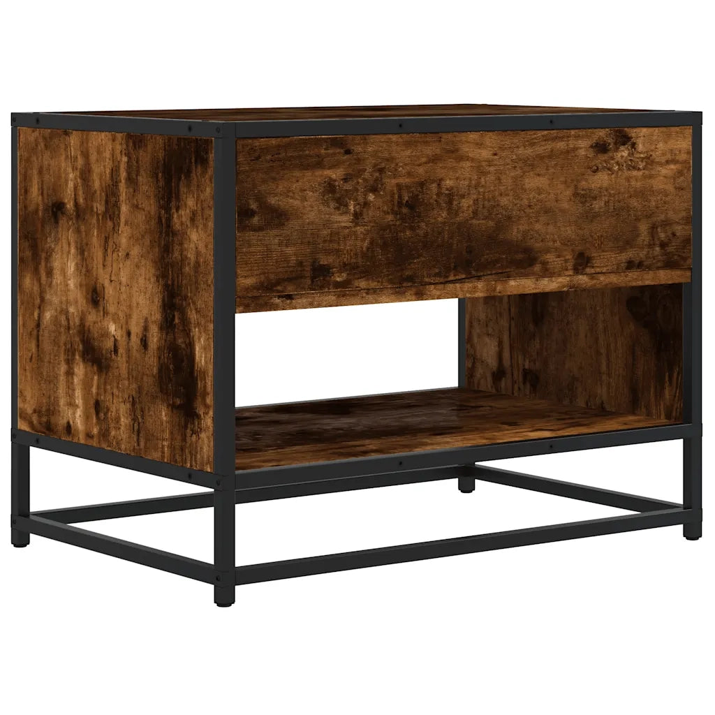 Mobile TV Rovere Fumo 61x40x46 cm Legno Multistrato e Metallo 848881