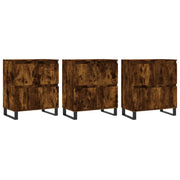 Credenze 3 pz | Madia | Buffet da pranzo | Armadio da pranzo Rovere Fumo in Legno Multistrato