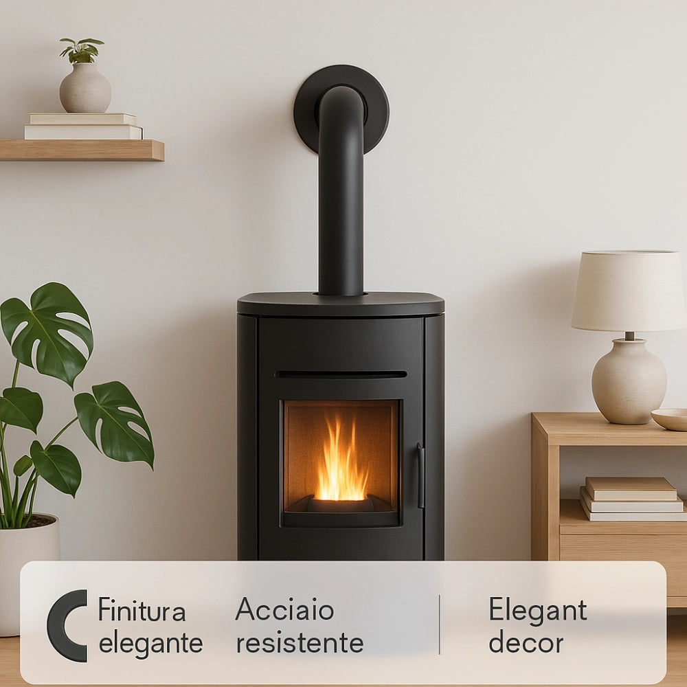 Rosone finitura arredo alluminio canale fumo stufa pellet abbellimento parete *** misura Ø 80 mm, confezione 1