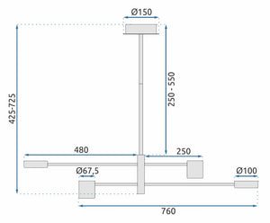 Lampada APP596-4C +remote