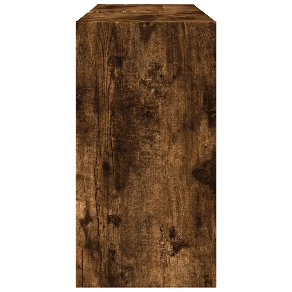 Mobile sottolavabo moderno con ampio spazio contenitivo 90 x 29 x 55 cm realizzato in legno composito finitura rovere affumicato 02_0049545