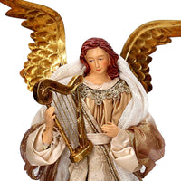 Angelo tessuto beige e oro con arpa cm xh35,5