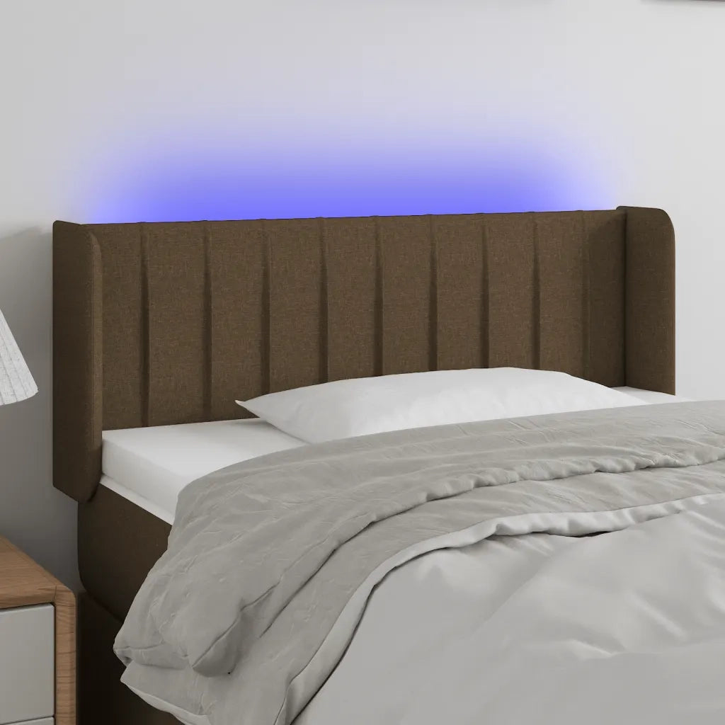 Testiera a LED-Testata con LED Marrone Scuro 83x16x78/88 cm in Tessuto 699630
