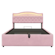 Letto contenitore matrimoniale con USB; USB-C; LED e vani testiera 140 × 200 cm; senza materasso