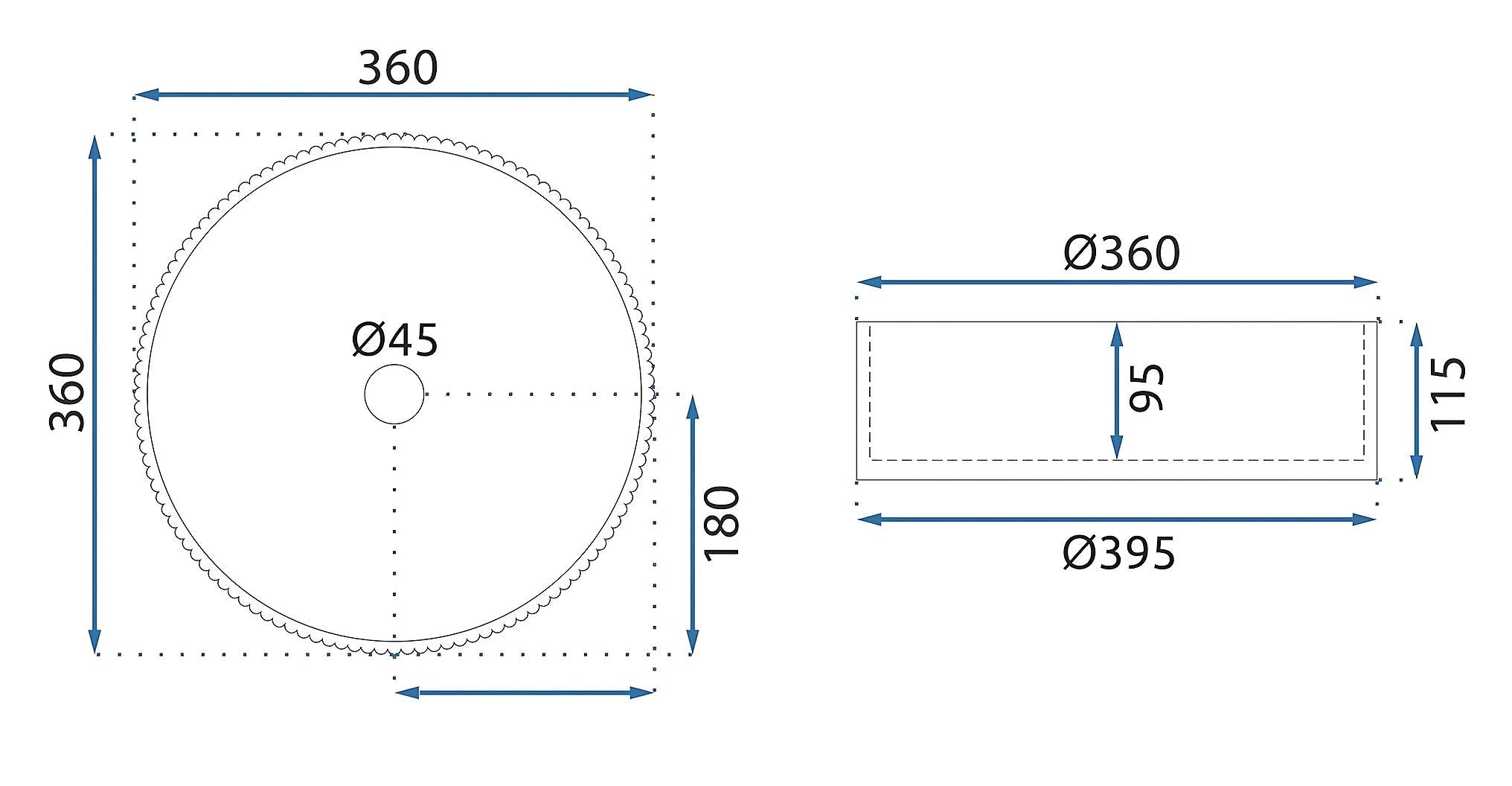 Lavabo Da Appoggio Rea Ingrid 35 Black
