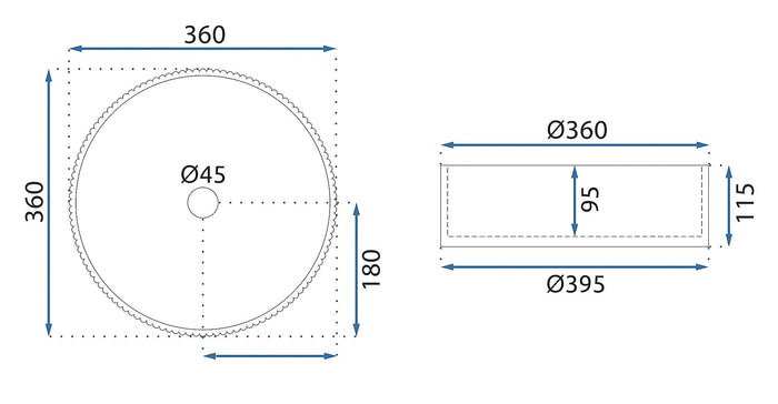 Lavabo Da Appoggio Rea Ingrid 35 Black