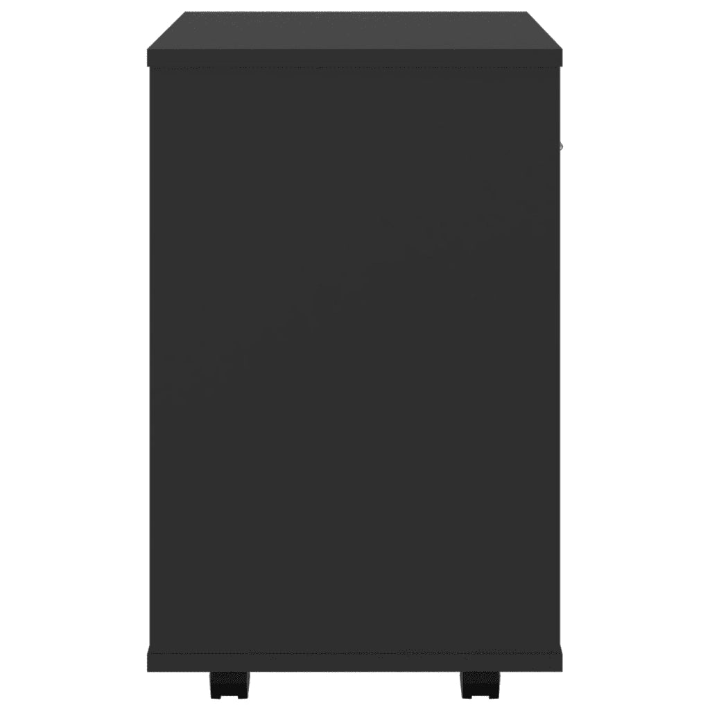 Mobiletto con Ruote Nero 46x36x59 cm in Legno Multistrato 808468