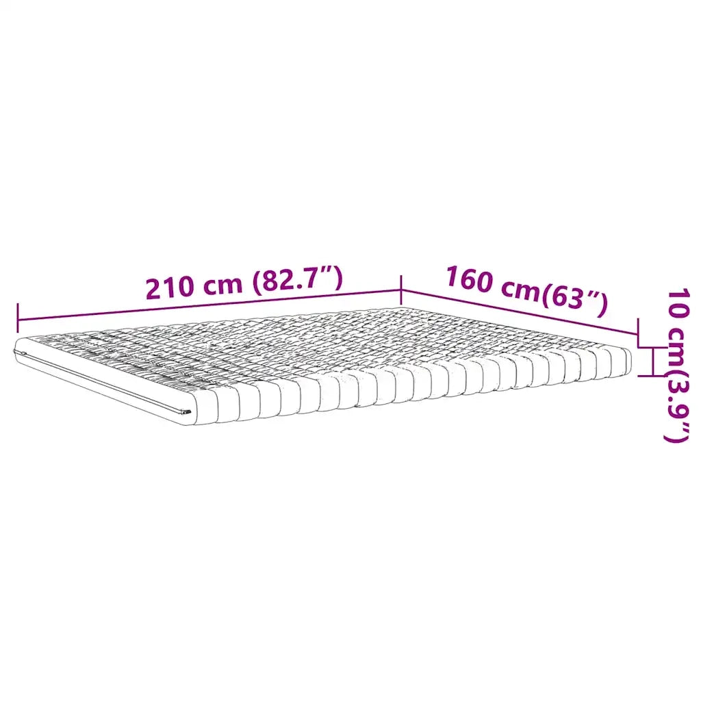 Materasso in Schiuma-Materasso per Letto Bianco 160x210 cm 7 Zone Durezza 20 ILD