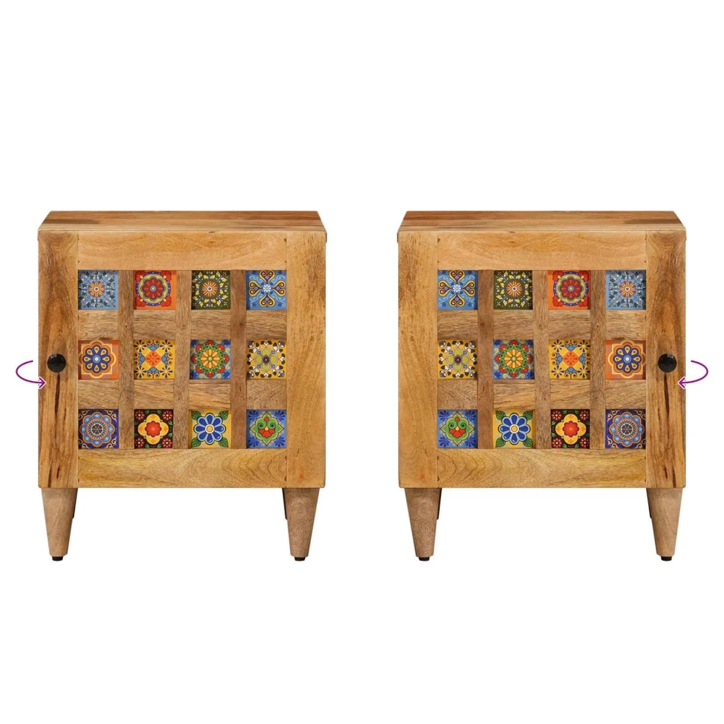 Comodino | Armadio da Notte | Mobiletto da notte Naturale 40 x 33,5 x 46 cm