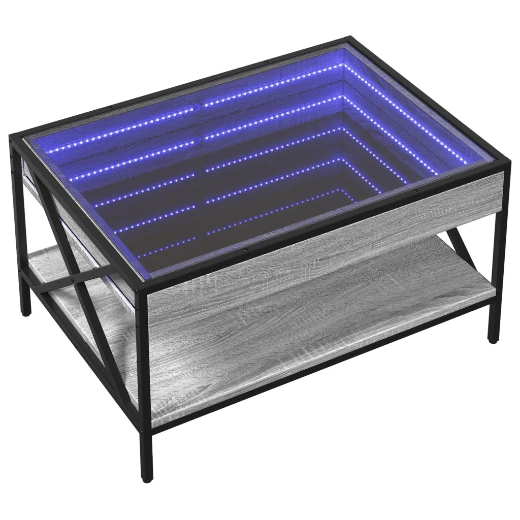 Tavolino da salotto | Tavolino da caff¨¨ | Tavolino da Soggiorno con LED Infinity Grigio Sonoma 70x50x38 cm