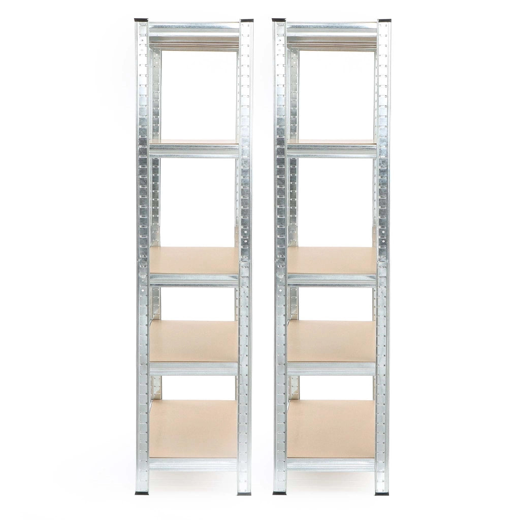 Set 2x scaffali a incastro per carichi pesanti 180x90x45cm Max 875kg l’uno Acciaio 5 ripiani