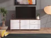 Isera, Mobile Porta tv 2 Cassetti, 162x40x59.5h cm Bianco