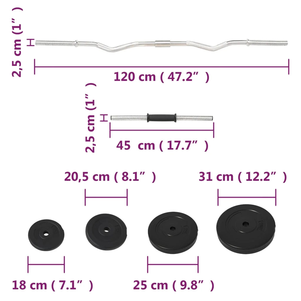 Set Bilanciere e Manubri con Dischi 60 kg CFW5837493