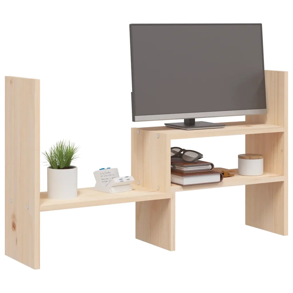 Supporto per Monitor (39-72)x17x43 cm in Legno Massello di Pino 814009