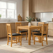 Set da pranzo 5 pz Nero Legno di Quercia Massello 3430331