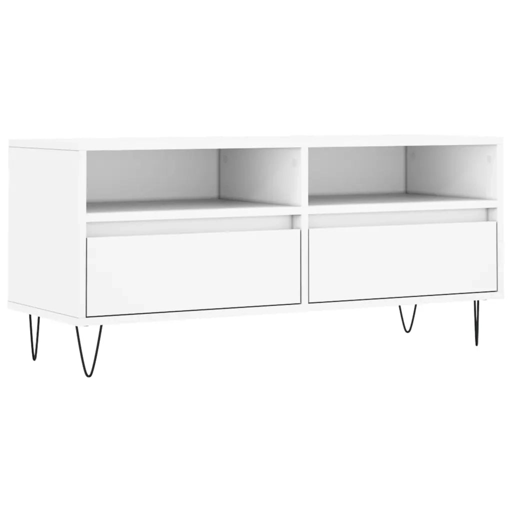 Mobile Porta TV-Credenza TV Bianco 100x34,5x44,5 cm in Legno Multistrato