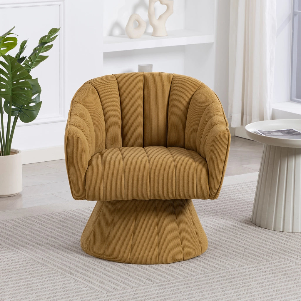 Poltrona Girevole Ergonomica con Braccioli ¨C Xylo ¨C Tessuto Giallo Senape