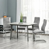 Set da 4 Sedie a Dondolo da Pranzo, Sedie da Cucina, Microfibra, 45 x 61 x 98 cm, Grigio