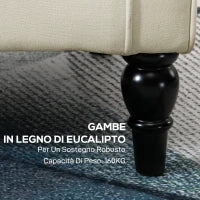 Poltrona da Salotto Imbottita in Tessuto con Schienale Trapuntato, 74x86x102cm, Bianco