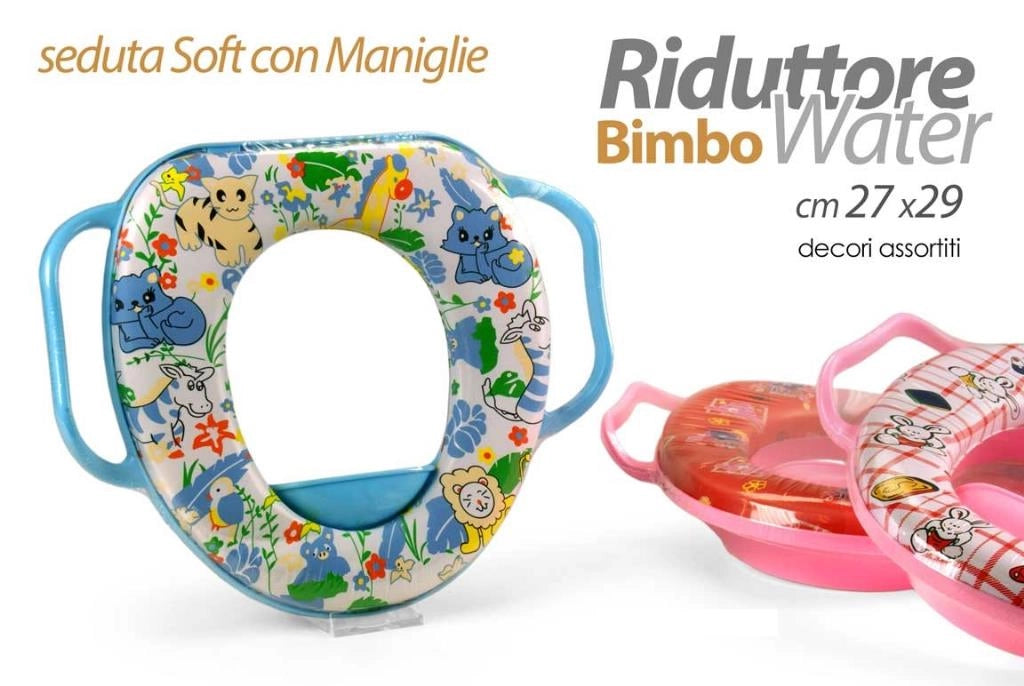 Copriwater Baby Riduttore Morbido con Manici 27 x 29 cm 3 Colori