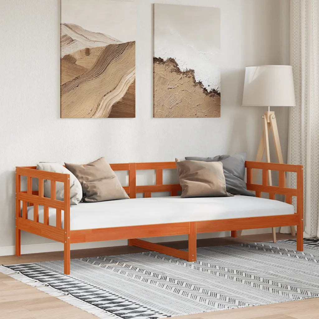 Dormeuse Marrone Cera 80x200 cm in Legno Massello di Pinocod mxl 90401