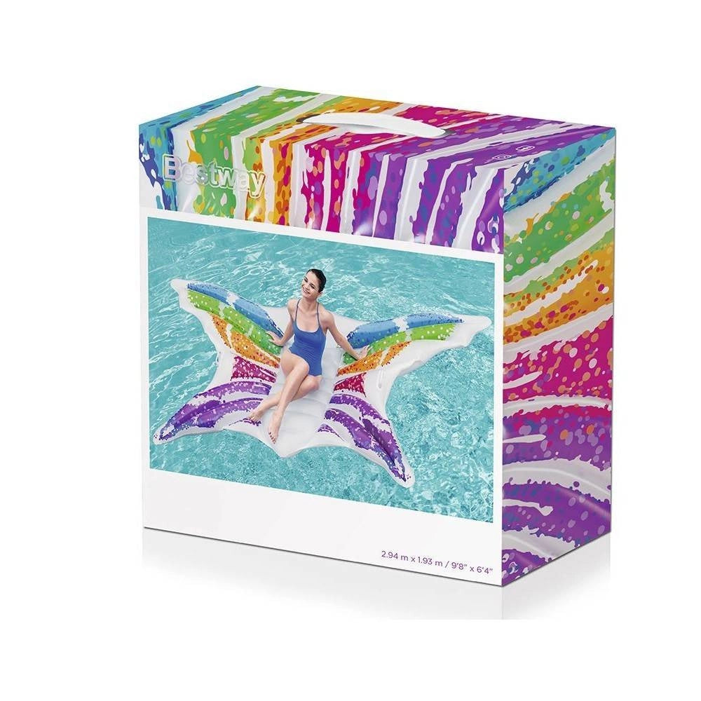 Trade Shop - Materassino Gonfiabile Rainbow Butterfly Farfalla Adulti Piscina Mare Spiaggia -