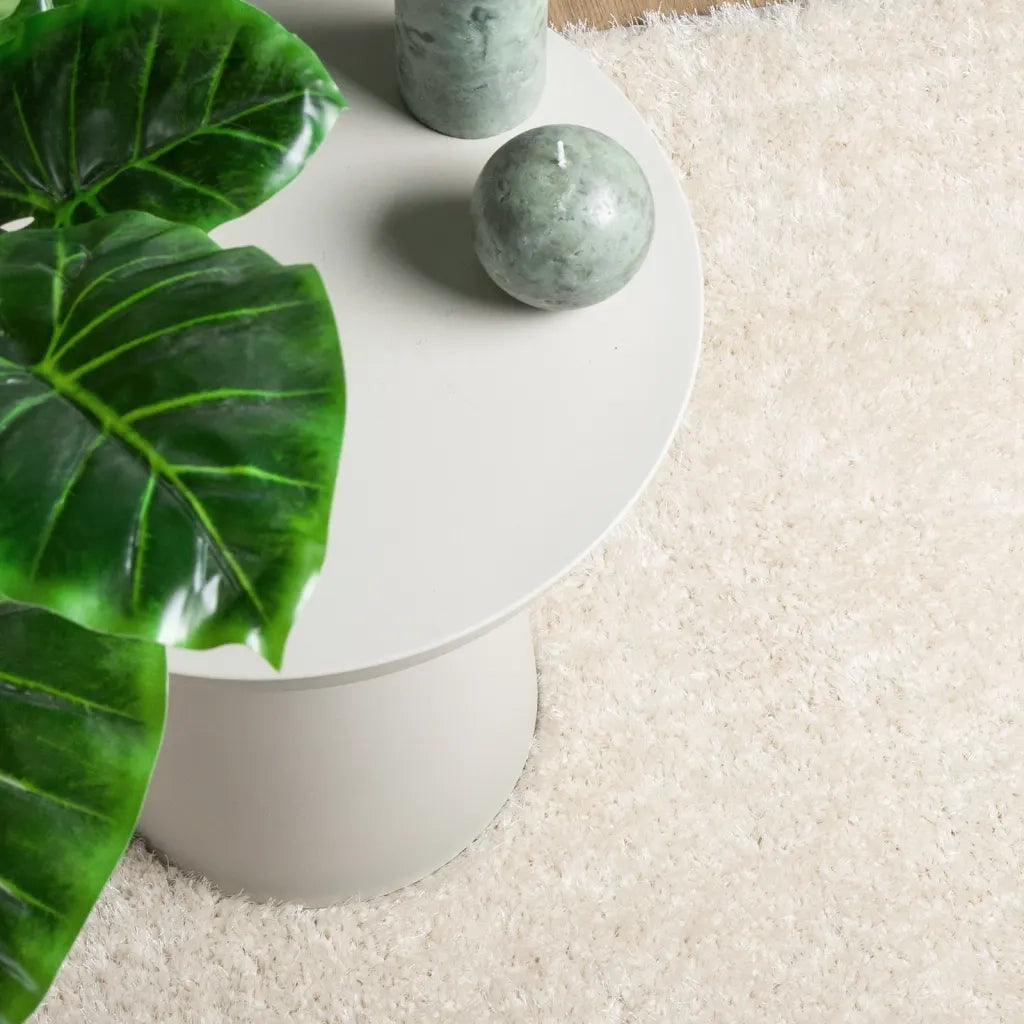 Tappeto a Pelo Lucido Lungo ISTAN Effetto Crema 140x200 cm 375665