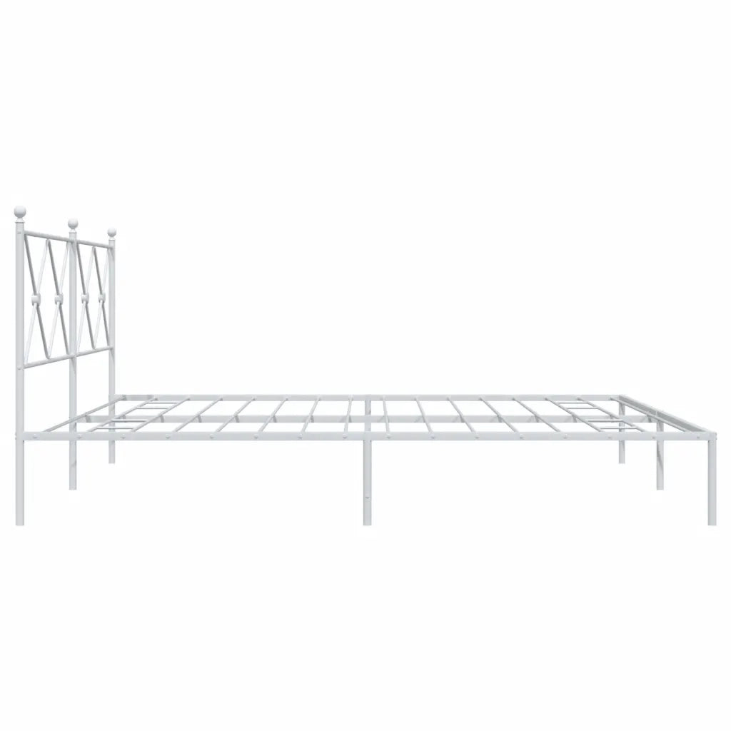 Giroletto con Testiera-Struttura Letto con testiera Metallo Bianco 183x213 cm 537200