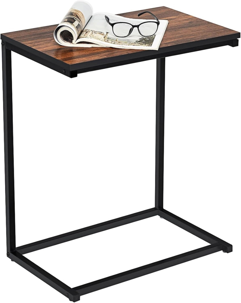 Tavolino Porta PC Laptop Tavolo da caffè in MDF, Ideale per Soggiorno Balcone Studio Giardino,55 x 35 x 65 cm (Marrone)