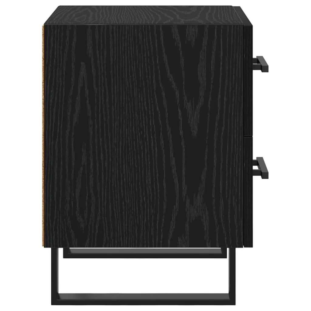 Armadio da Notte con cassetto Rovere Nero 40 x 35 x 47,5 cm