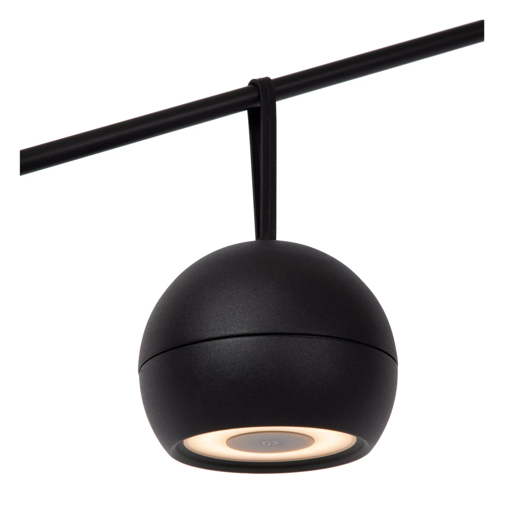 Applique esterna LED 2W 3000K a batteria IP54 nera Lunex Lucide