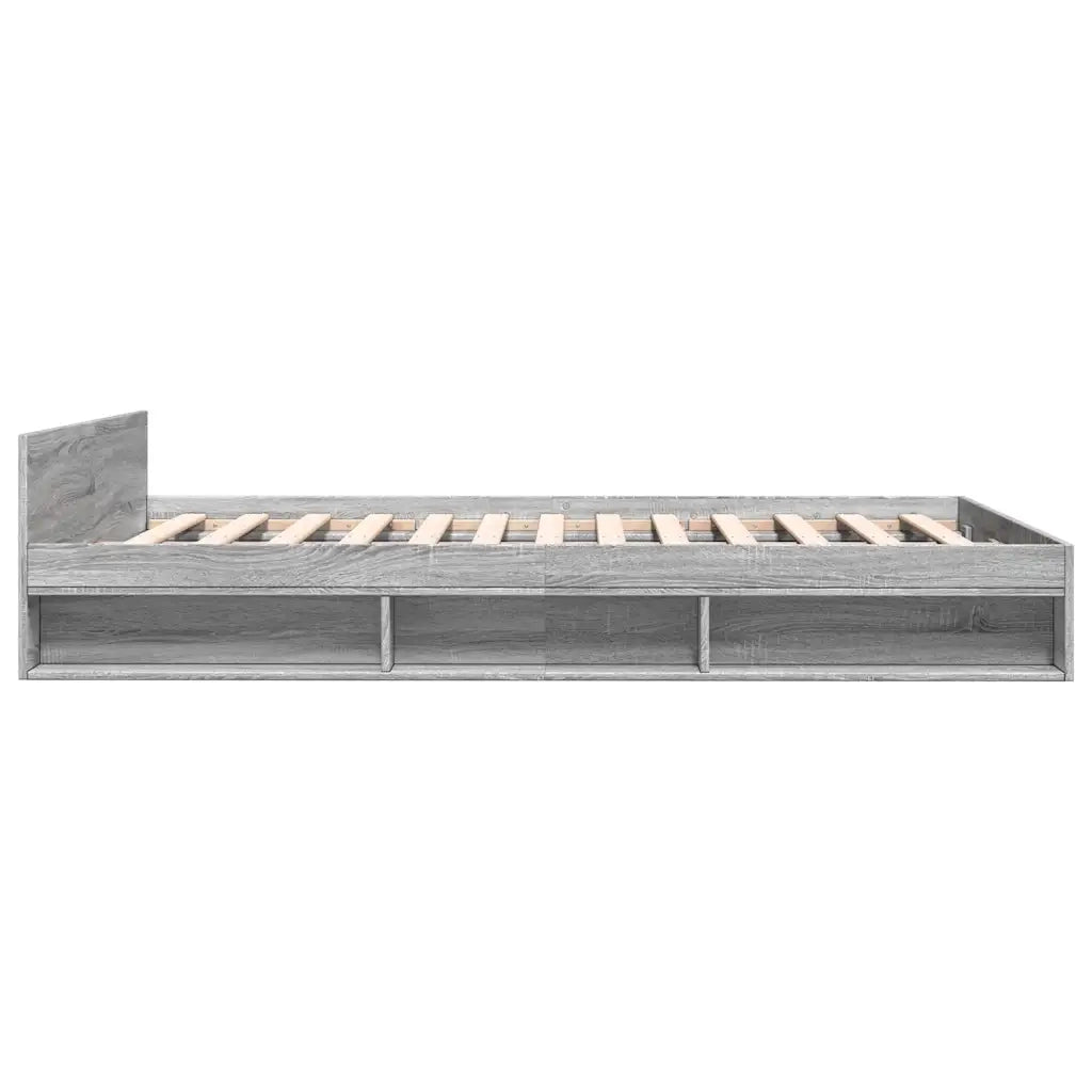 Letto matrimoniale | Letto per adulti | Giroletto Cassetti Grigio Sonoma 150x200 cm Legno Multistrato