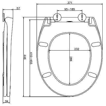 Sedile WC bianco cerniera a chiusura ammortizzata coperchio WC a sgancio rapido 19_0000672