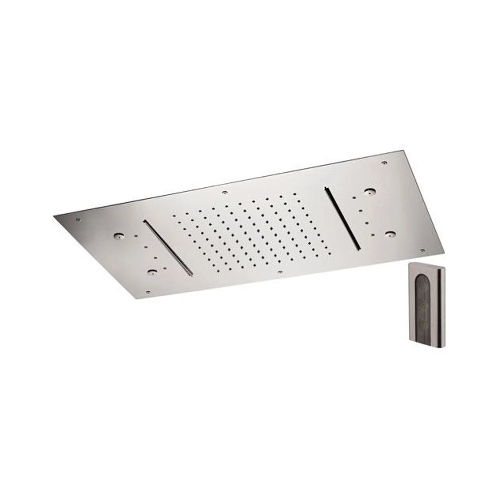Soffione a soffitto 3 getti 70X40 cm con led e doppia cascata