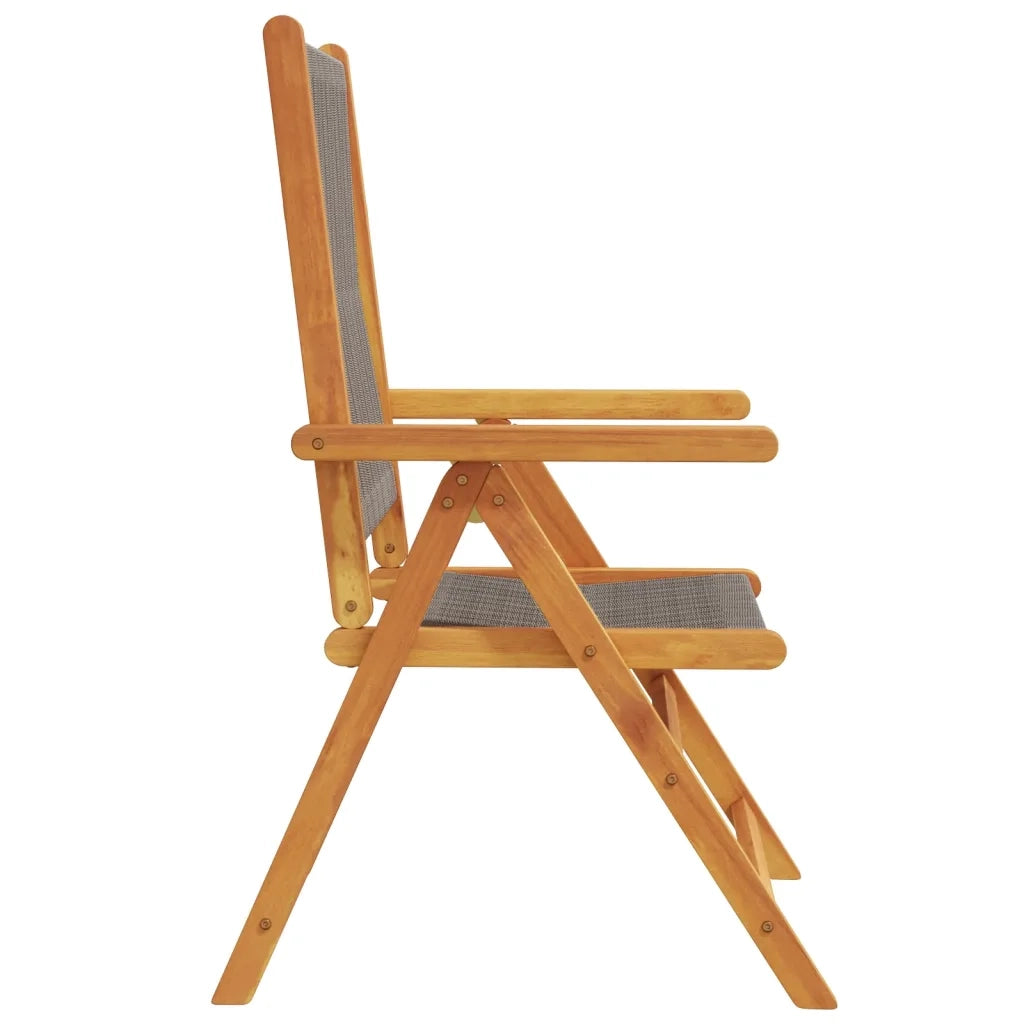 Sedie da Giardino Reclinabili 8pz Grigie Legno Massello Acacia 3214534