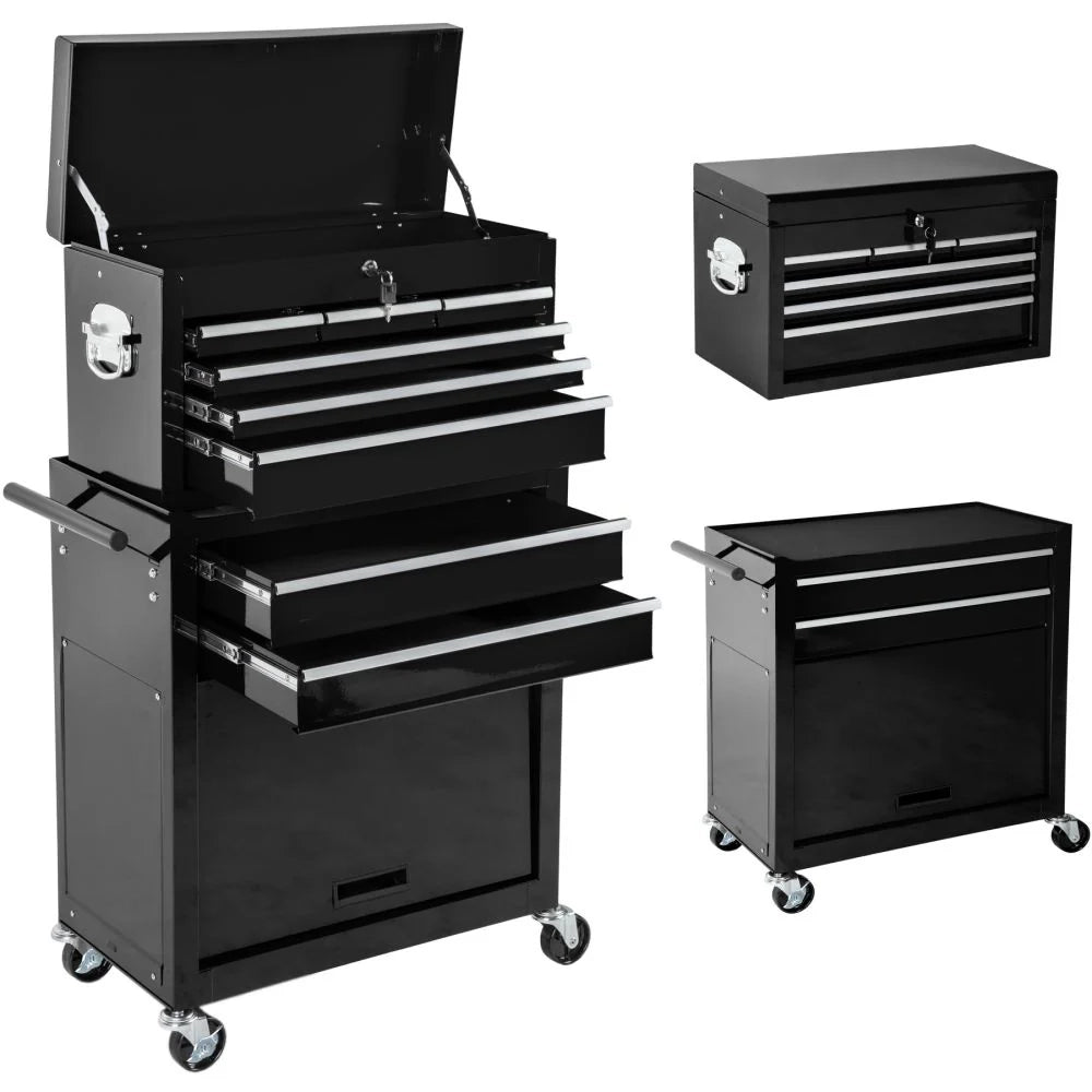 Carrello da officina a 8 cassetti nero 3408117