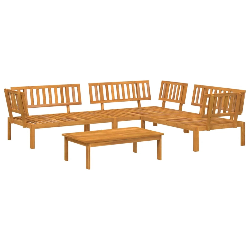 Set di divani con cuscino 4 pcs Grigio Legno di Acacia Massello 3418535