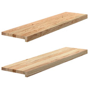 Davanzali 2 pz Non Trattati 100x25x2cm Legno Massello di Rovere