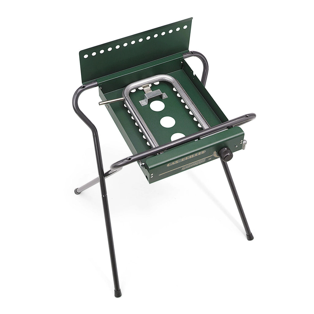 Piastra di Cottura GAS 4043 GHIV Ompagrill in Ghisa Vetrificata 40x43 cm Alimentazione a Gas Struttura Pieghevole in