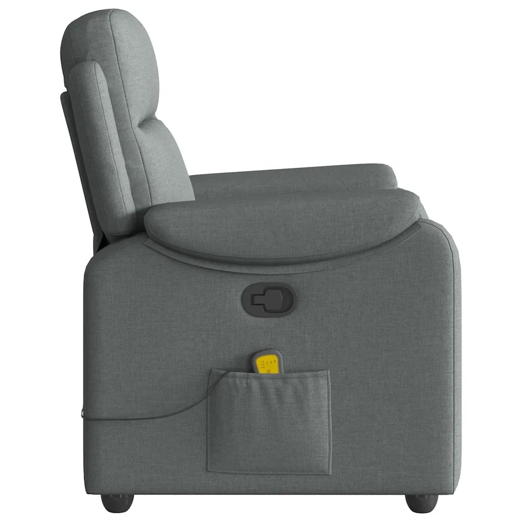 Poltrona Massaggiante Reclinabile Grigio Scuro in Tessuto 4015691