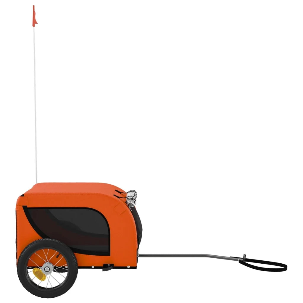 Rimorchio da Bici per Animali Arancione e Nero Oxford e Ferro CFW8574304
