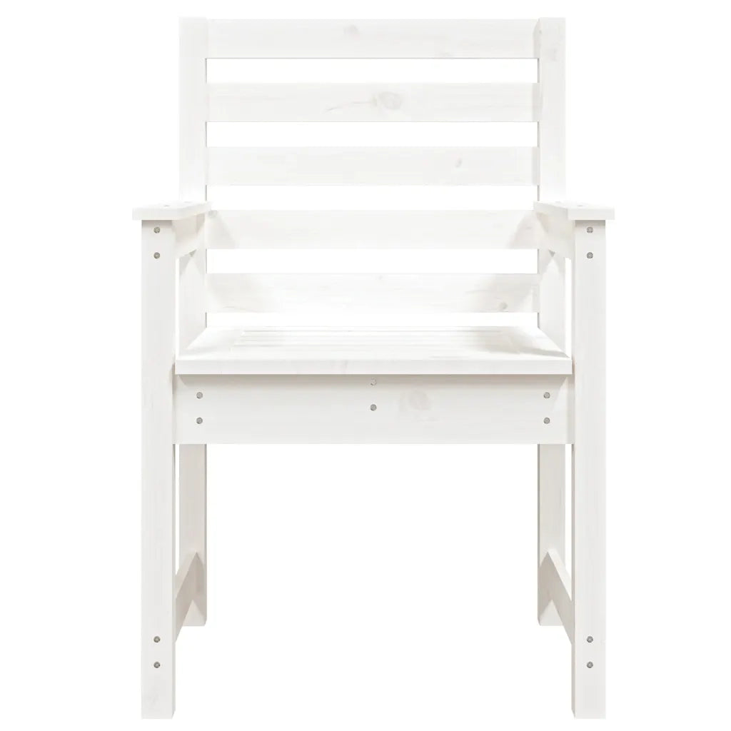 Sedie da Giardino 2pz Bianche 60x48x91cm Legno Massello di Pino 824054