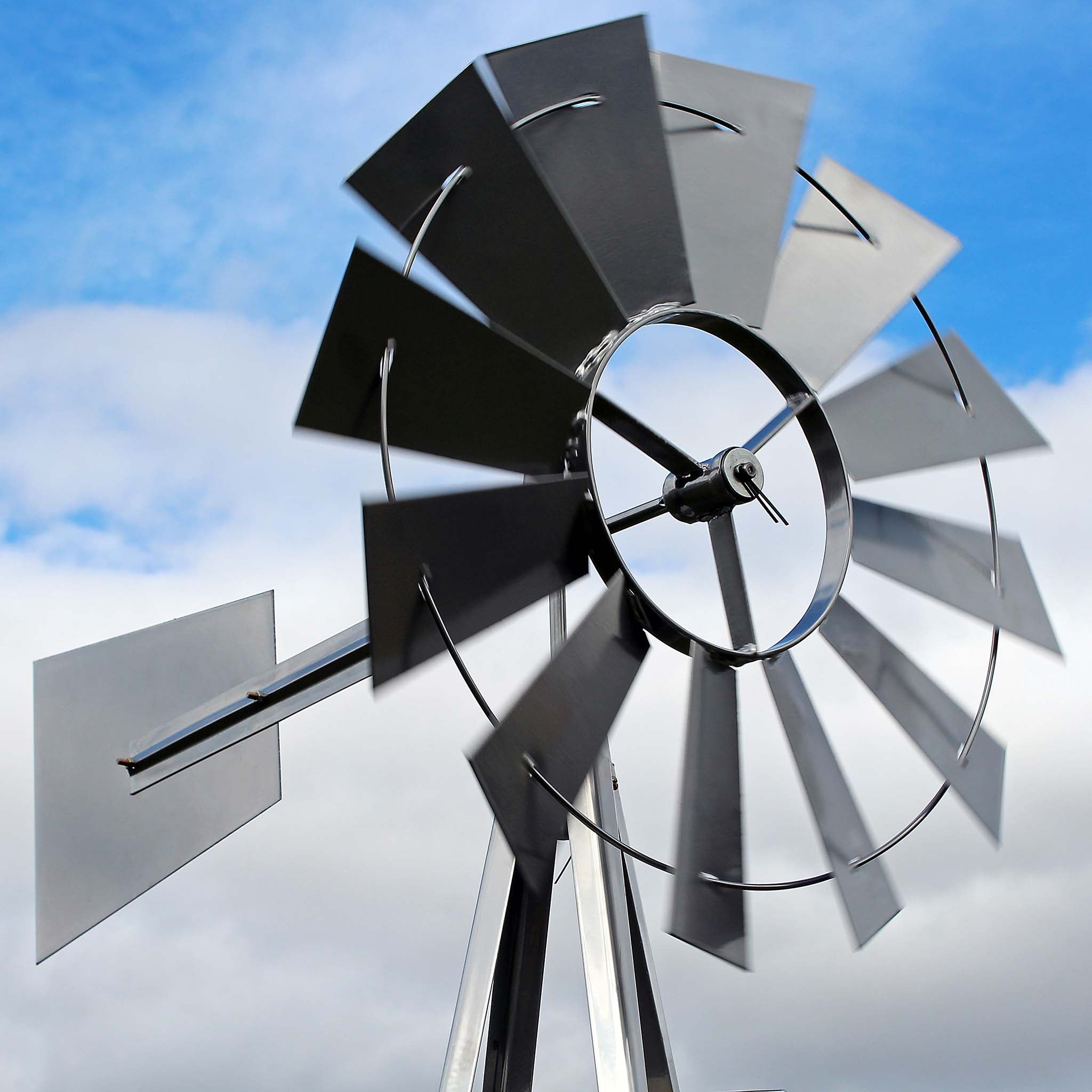 Mulino a vento da giardino stile USA, altezza 245 cm, Ruota a vento con cuscinetti a sfera