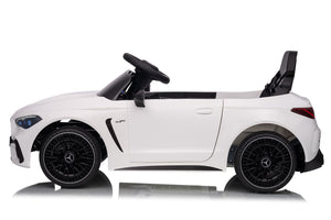 Macchina Elettrica per Bambini 12V Licenza Ufficiale Mercedes CLE53 Sedile in Pelle Bianco