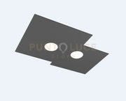 PLATE PLAFONIERA 2 LUCI GRIGIO ANTRACITE 1129-PL2 R-GA