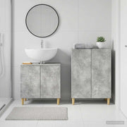 Set di Armadi da Bagno da 2 Pezzi DELFT Grigio Cemento 3417624