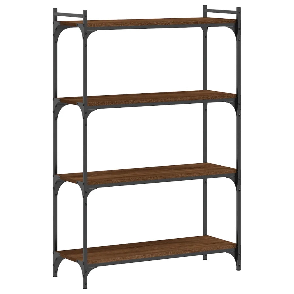 Libreria 4 Ripiani Rovere Marrone 80x30x120cm Legno Multistratocod mxl 108534