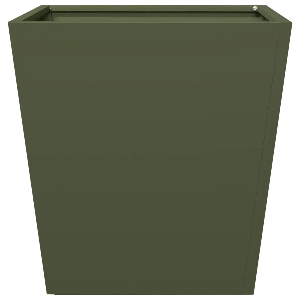 Fioriera da Giardino Verde Oliva 40x40x40 cm in Acciaio 851058