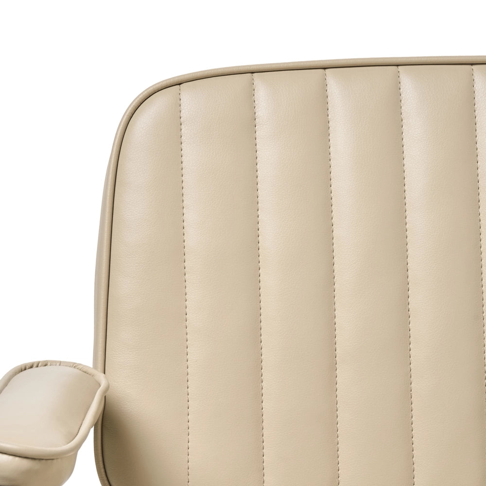 Sedia da ufficio retrò in similpelle beige stile retò tradizionale per ufficio di casa